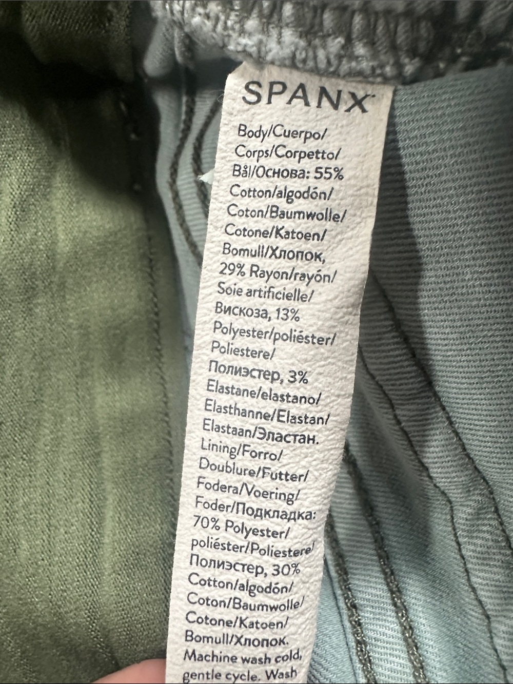 SPANX Twill Crop Wide Leg Pants in Light Sage - Picture 10 of 10